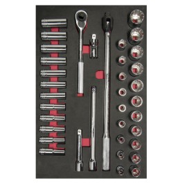 CH311 Juego dados y acc 1/2″ Metricos Cortos & Largos 37 pzs Urrea