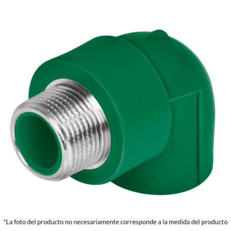 Codo 90° de PPR 3/4′ 25mm macho