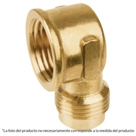 Codo para estufa a 90° de latón 3/8 x 3/8′