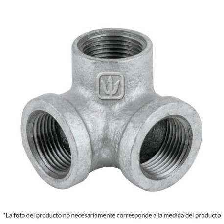 Codo rincón galvanizado 1′