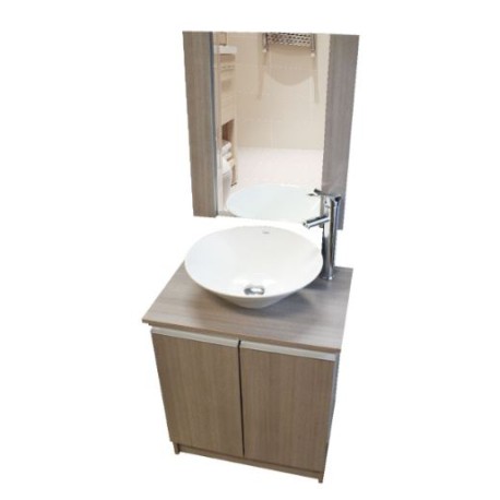 Combo Lavabo Glorena Acabado Ceniza Con Kit-22 10537 ABMO1893