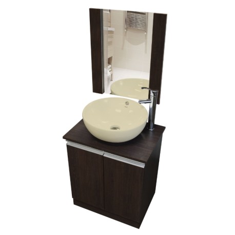 Combo Lavabo Vernazza Beige Acabado Tabaco Con Kit22 10003 ABMO1911