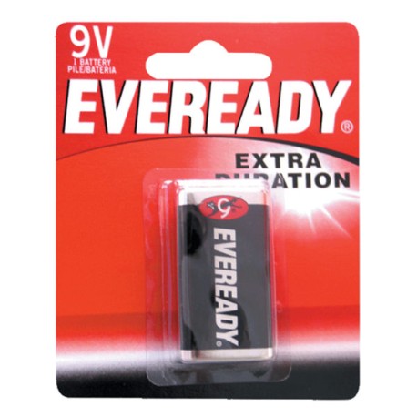 1222-1 Pila alcalina marca Eveready® 9V con 1 pieza Surtek