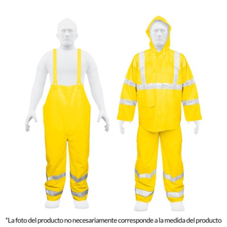 Conjunto impermeable c/reflejante, amarillo, talla CH, PVC Cod. 18415