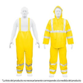 Conjunto impermeable c/reflejante, amarillo, talla EG, PVC Cod. 18418