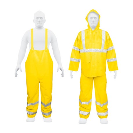 Conjunto impermeable c/reflejante, amarillo, talla G, PVC Cod. 18417