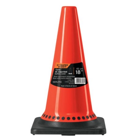 Cono de precaución con base negra  45 cm  Expert cód. 100437