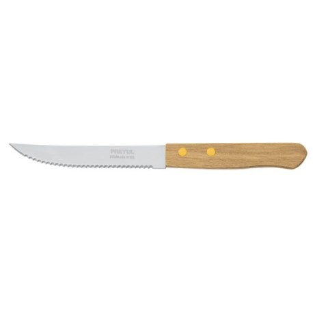 Cuchillo para asado con sierra mango madera 5′