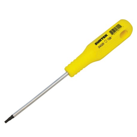 D4320 Destornillador amarillo barra redonda punta Torx® T20 Surtek